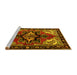 Sideview of Machine Washable Persian Yellow Traditional Rug, wshtr1845yw