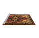 Sideview of Machine Washable Persian Brown Traditional Rug, wshtr1845brn