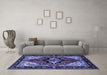 Machine Washable Persian Blue Traditional Rug in a Living Room, wshtr1845blu