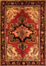 Serging Thickness of Machine Washable Persian Orange Traditional Area Rugs, wshtr1845org