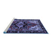 Sideview of Machine Washable Persian Blue Traditional Rug, wshtr1845blu