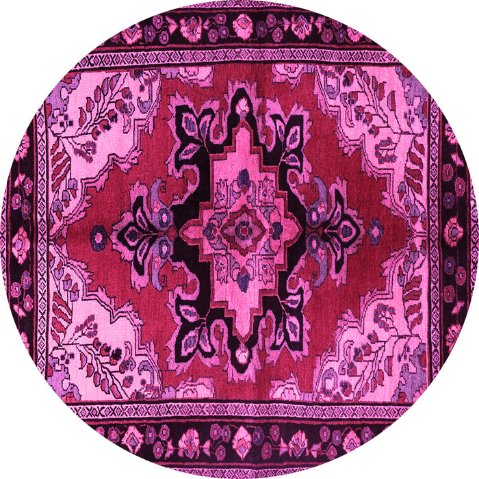 Round Persian Pink Traditional Rug, tr1845pnk