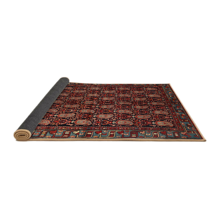 Sideview of Traditional Saffron Red Persian Rug, tr1846