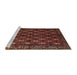 Sideview of Machine Washable Traditional Saffron Red Rug, wshtr1846