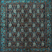 Square Machine Washable Persian Light Blue Traditional Rug, wshtr1846lblu