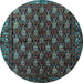 Round Persian Light Blue Traditional Rug, tr1846lblu