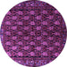 Round Machine Washable Persian Purple Traditional Area Rugs, wshtr1846pur