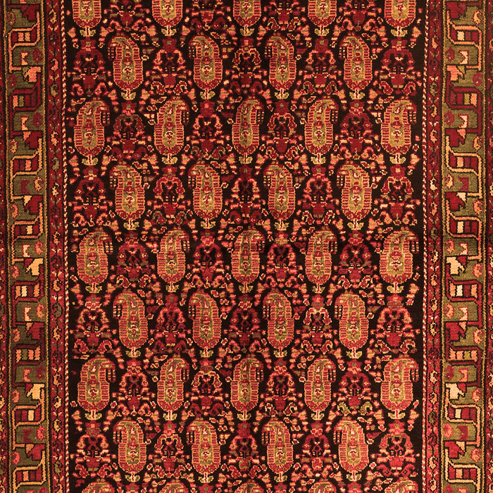 Serging Thickness of Machine Washable Persian Orange Traditional Area Rugs, wshtr1846org