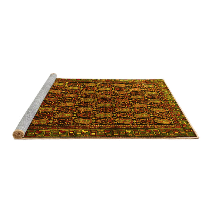 Sideview of Machine Washable Persian Yellow Traditional Rug, wshtr1846yw