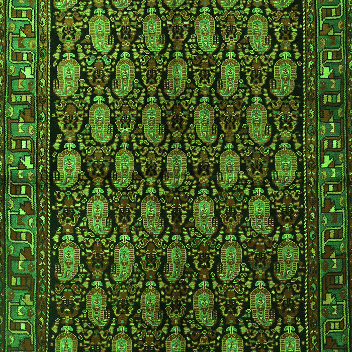 Serging Thickness of Machine Washable Persian Green Traditional Area Rugs, wshtr1846grn