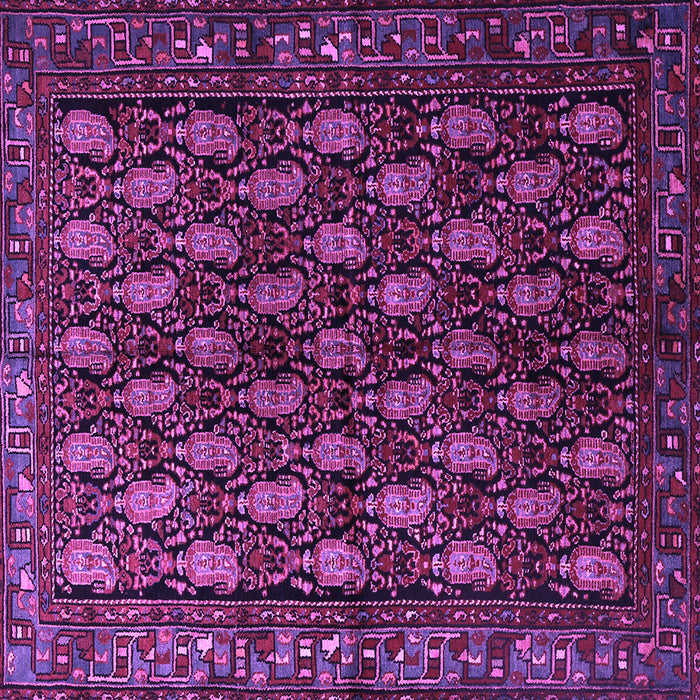 Square Machine Washable Persian Purple Traditional Area Rugs, wshtr1846pur