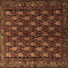 Square Machine Washable Persian Brown Traditional Rug, wshtr1846brn