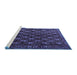 Sideview of Machine Washable Persian Blue Traditional Rug, wshtr1846blu