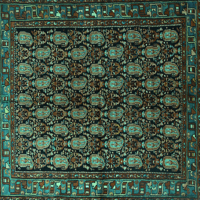 Square Persian Turquoise Traditional Rug, tr1846turq