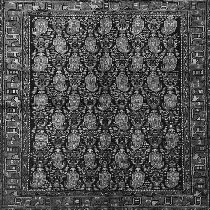 Round Machine Washable Persian Gray Traditional Rug, wshtr1846gry
