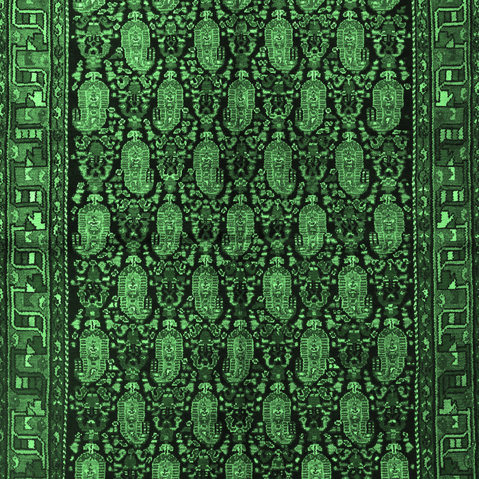 Machine Washable Persian Emerald Green Traditional Area Rugs, wshtr1846emgrn