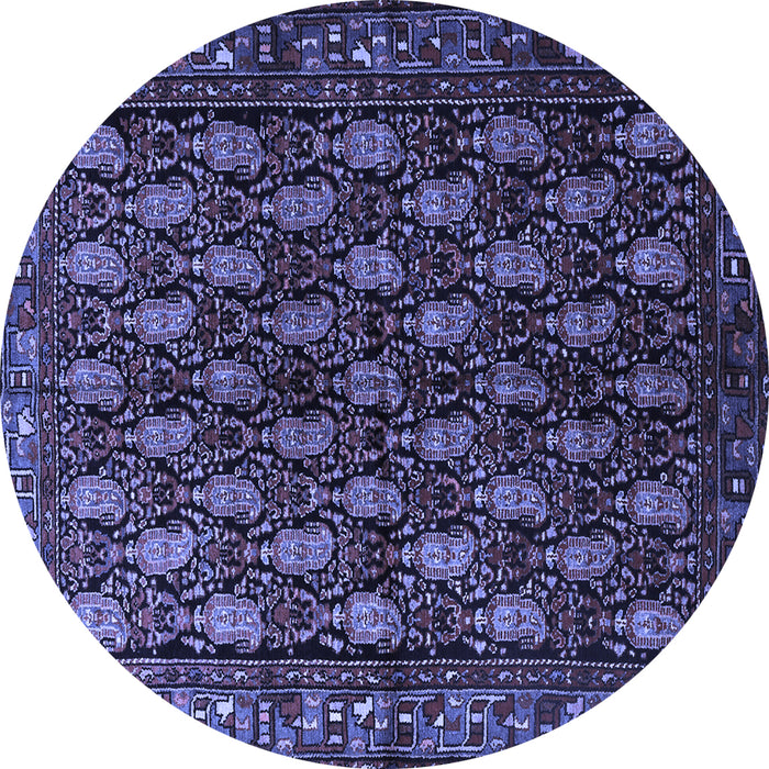 Round Persian Blue Traditional Rug, tr1846blu