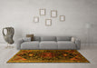 Machine Washable Persian Yellow Traditional Rug in a Living Room, wshtr1847yw