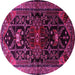 Round Persian Pink Traditional Rug, tr1847pnk