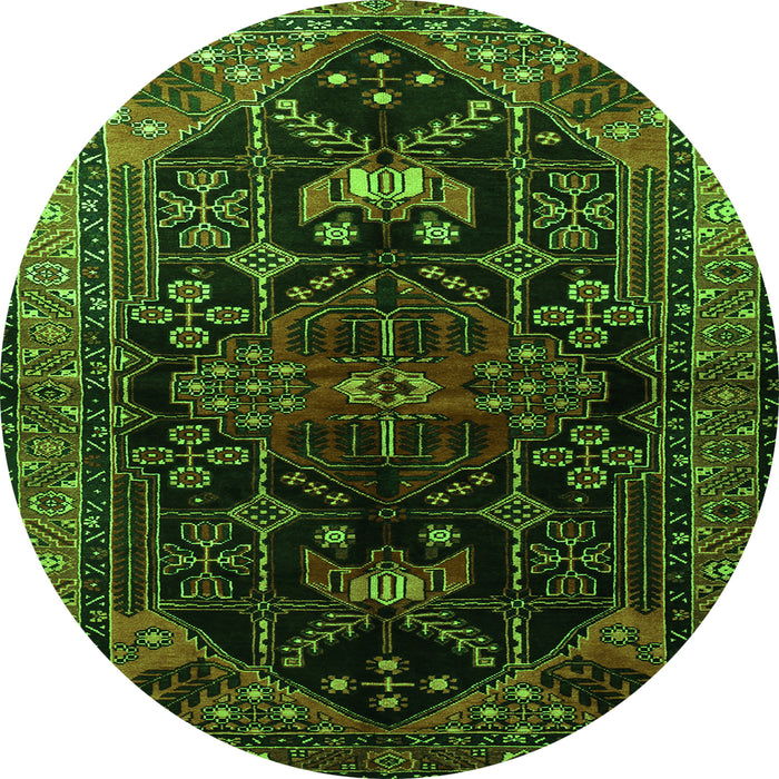 Square Persian Green Traditional Rug, tr1847grn