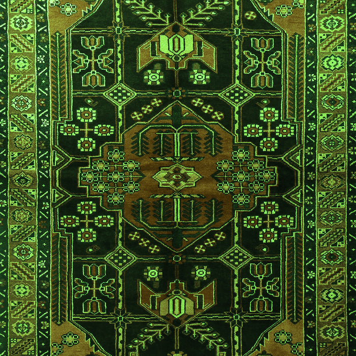 Serging Thickness of Machine Washable Persian Green Traditional Area Rugs, wshtr1847grn