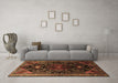 Machine Washable Persian Brown Traditional Rug in a Living Room,, wshtr1847brn