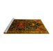 Sideview of Machine Washable Persian Yellow Traditional Rug, wshtr1847yw