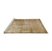 Sideview of Machine Washable Traditional Light Brown Rug, wshtr1848