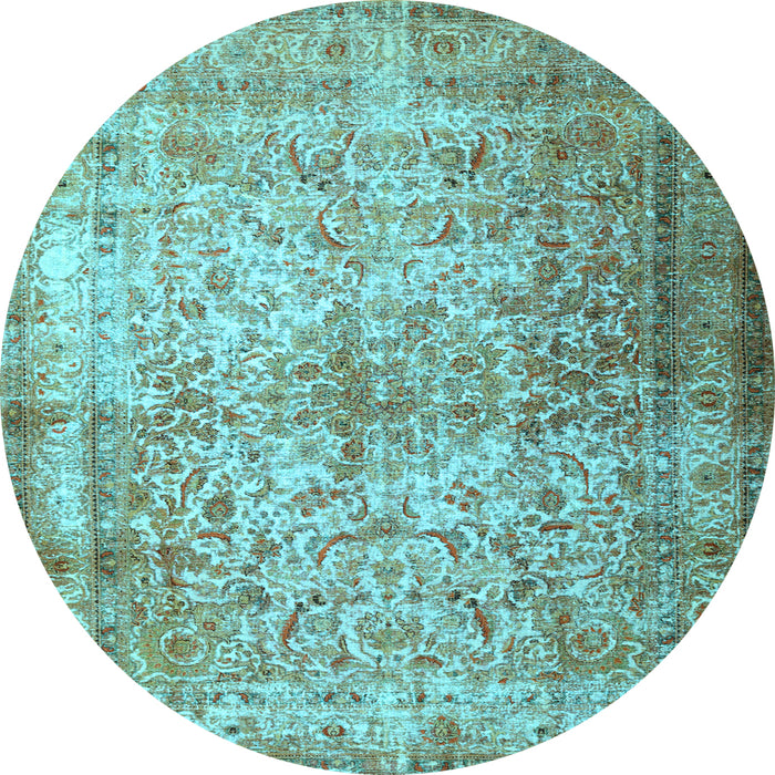 Round Persian Light Blue Traditional Rug, tr1848lblu