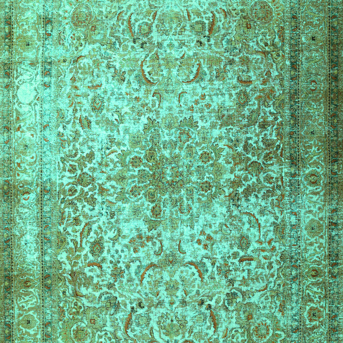 Machine Washable Persian Turquoise Traditional Area Rugs, wshtr1848turq