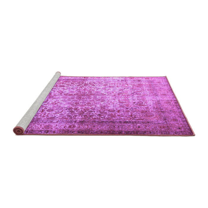 Sideview of Machine Washable Persian Purple Traditional Area Rugs, wshtr1848pur