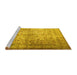 Sideview of Machine Washable Persian Yellow Traditional Rug, wshtr1848yw