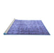 Sideview of Machine Washable Persian Blue Traditional Rug, wshtr1848blu