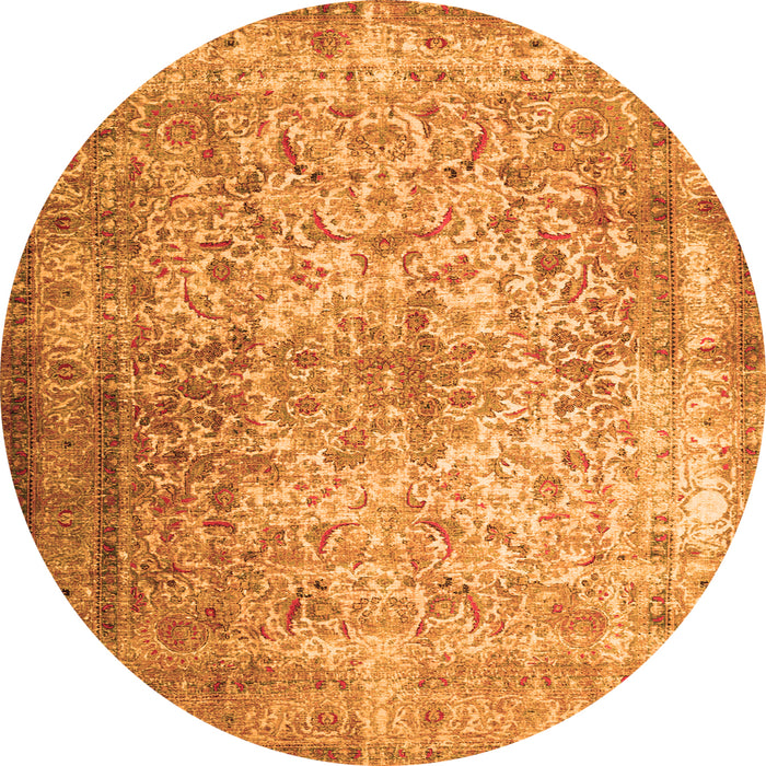 Square Persian Orange Traditional Rug, tr1848org