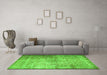 Machine Washable Persian Green Traditional Area Rugs in a Living Room,, wshtr1848grn