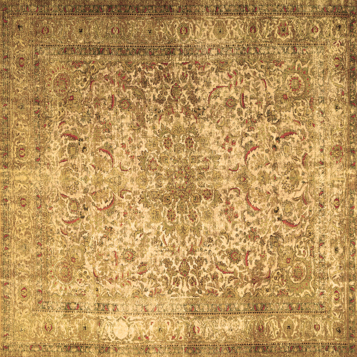 Square Persian Brown Traditional Rug, tr1848brn