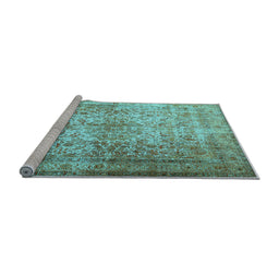 Sideview of Machine Washable Persian Light Blue Traditional Rug, wshtr1848lblu