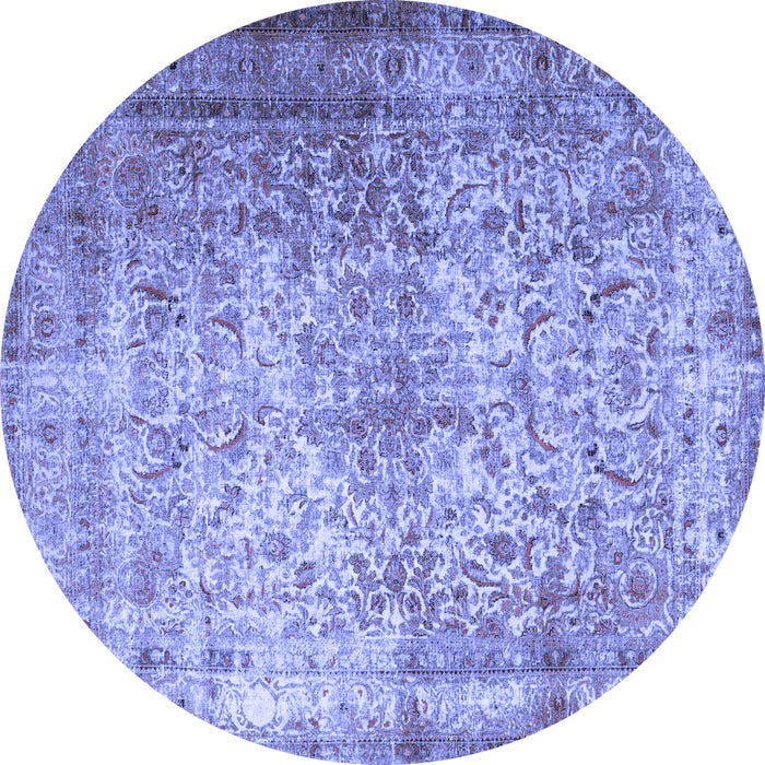 Round Persian Blue Traditional Rug, tr1848blu