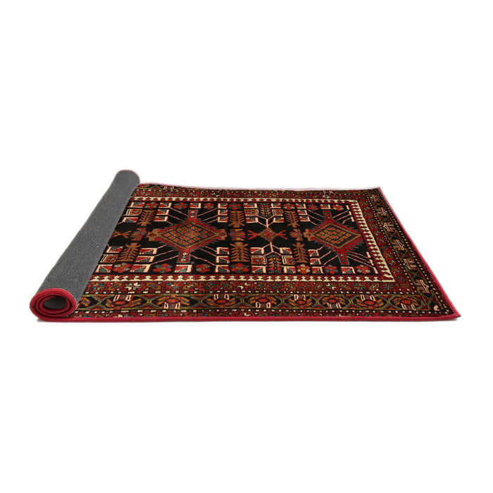 Sideview of Traditional Dark Sienna Brown Persian Rug, tr1849