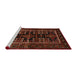 Sideview of Machine Washable Traditional Dark Sienna Brown Rug, wshtr1849