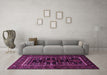 Machine Washable Persian Purple Traditional Area Rugs in a Living Room, wshtr1849pur