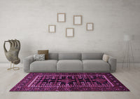 Machine Washable Persian Purple Traditional Rug, wshtr1849pur