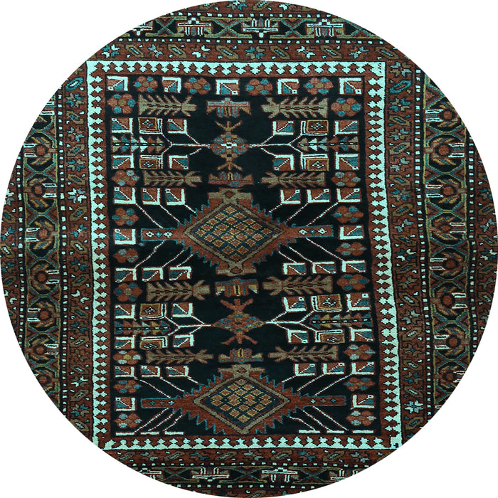 Round Persian Light Blue Traditional Rug, tr1849lblu