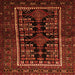 Round Machine Washable Persian Orange Traditional Area Rugs, wshtr1849org