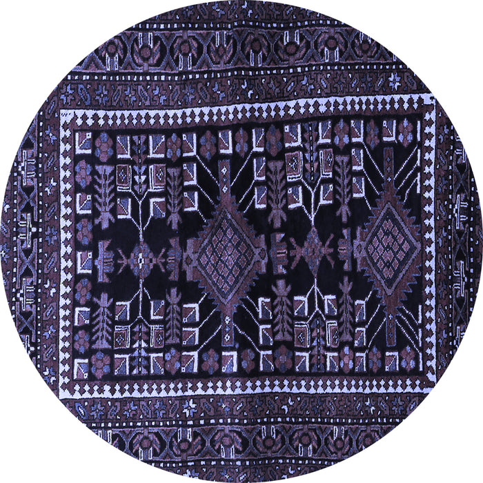 Round Persian Blue Traditional Rug, tr1849blu