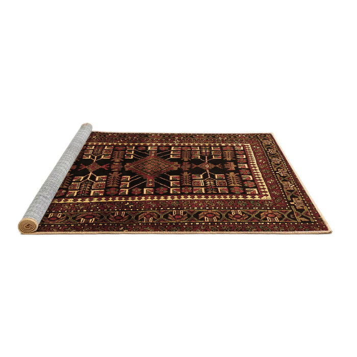 Sideview of Machine Washable Persian Brown Traditional Rug, wshtr1849brn