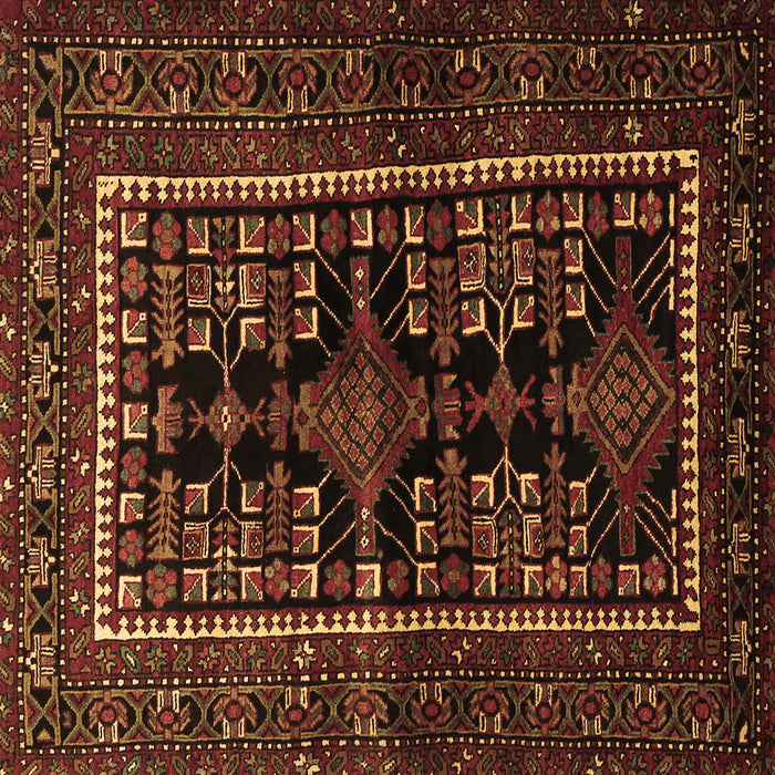 Square Persian Brown Traditional Rug, tr1849brn