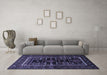 Machine Washable Persian Blue Traditional Rug in a Living Room, wshtr1849blu