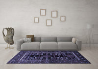 Machine Washable Persian Blue Traditional Rug, wshtr1849blu