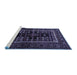 Sideview of Machine Washable Persian Blue Traditional Rug, wshtr1849blu